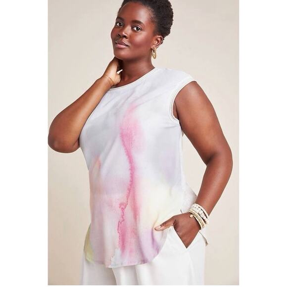 Anthropologie | Watercolor Top Size S - Picture 1 of 9